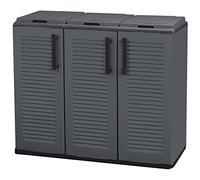 Art Plast Armario bajo línea Eco Easy para reciclaje selectivo, 3 tapas, gris oscuro