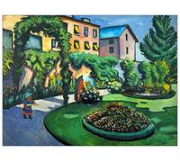 ArtPlaza Panel Decorativo-Macke August Garden Image, Madera, Multicolor, 80x1.8x60 cm