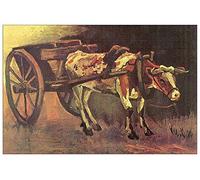 ArtPlaza Panel Decorativo-Van Gogh Vincent Carts with Brown Ox, Madera, Multicolor, 90x1.8x60 cm