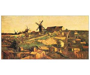 ArtPlaza Panel Decorativo-Van Gogh Vincent The Montmartre Hill with Windmills, Madera, Multicolor, 100x1.8x50 cm
