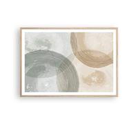 ARTTOR Cuadro Póster 100x70 cm Marco Roble Abstracto Pastel - 4842 - P2N