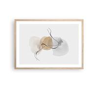 ARTTOR Cuadro Póster 70x50 cm Marco Roble Abstracto Pastel - 4827 - P2N