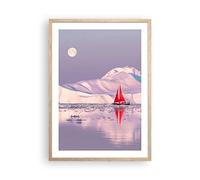 ARTTOR Cuadro Póster Marco Roble 50x70 cm Paisajes Marino - 4462 - P2N