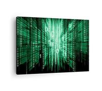 ARTTOR Cuadro sobre Lienzo 70x50cm Moderno Horizontal Abstracto - 2290 | Composición Números Abstracción Cuadro Decorativo Arte mural Decoración del Hogar Salón Dormitorio Oficina Cuadros de Pared