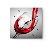 ARTTOR Moderno Reloj de Pared 30x30cm Cuadrado Decorativo Cocina - 2258 | Beber Vaso Vino Reloj de Vidrio Analógico Silencioso Decoración de Pared Sin Tic Tac Cocina Salón Oficina Dormitorio ARTTOR