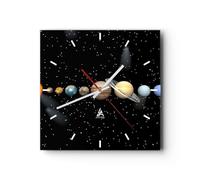 ARTTOR Moderno Reloj de Pared 30x30cm Cuadrado Decorativo Espacio - 1486 | Universo Galaxia Planeta Reloj de Vidrio Analógico Silencioso Decoración de Pared Sin Tic Tac Cocina Salón Dormitorio ARTTOR