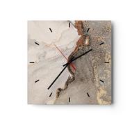 ARTTOR Moderno Reloj de Vidrio 40x40cm Cuadrado Decorativo Abstracto - 4778