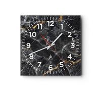 ARTTOR Moderno Reloj de Vidrio 40x40cm Cuadrado Decorativo Abstracto - 4899
