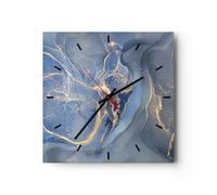 ARTTOR Moderno Reloj de Vidrio 40x40cm Cuadrado Decorativo Abstracto - 5029