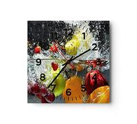 ARTTOR Moderno Reloj de Vidrio 40x40cm Cuadrado Decorativo Cocina - 2972