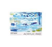 Artway A4 Bloc Papel Acrílico - 20 Hojas 400 g/m² Preimprimado con Tacto Lienzo, Sin Ácido, Encolado para Arrancar - para Pintura Acrílica, Técnicas Mixtas y Óleo