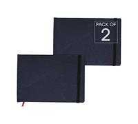 Artway Indigo - Bloc encuadernado de tipo libro hecho a mano - Tapa dura - 150 g/m² - A6 Apaisado - Pack de 2