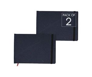 Artway Indigo - Bloc encuadernado de tipo libro hecho a mano - Tapa dura - 150 g/m² - A6 Apaisado - Pack de 2