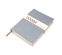 Artway Indigo Doodle - Diario/Libro de Notas de Cuero Gris Ceniza - 175mm x 125mm - 164 Caras/82 Páginas de Papel de Cartulina de 150gsm