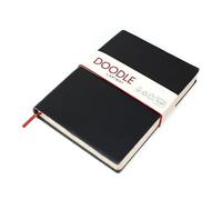 Artway Indigo Doodle - Diario/Libro de Notas de Cuero Negro - 175mm x 125mm - 164 Caras/82 Páginas de Papel de Cartulina de 150gsm