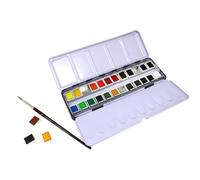 ARTWAY Juego de pintura para acuarela, 24 medias sartenes con pincel.
