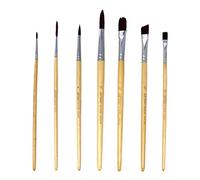 Artway - Set de 7 pinceles de pintura - Redondos, plano, de lengua de gato, delineador y chisel - Nailon - 1 unidad, beige A-Artway Nylon Brush Set (7)