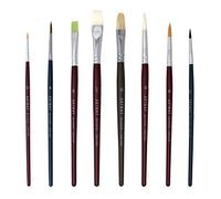 Artway - Set de 8 Pinceles para Pintar - Redondos, Planos y de Lengua de Gato - Pelo de cerda, de Nailon, de Marta cibelina y Natural
