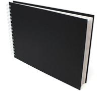 Artway Studio - Cuaderno de dibujo A3 encuadernado en espiral - Apaisado - 96 Caras/48 Páginas de papel de 170 gsm - Cuaderno de dibujo negro de tapa dura