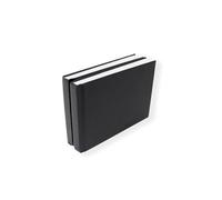 Artway Studio - Cuaderno de Bocetos Encuadernado en Tela A6 - Apaisado - 92 Caras (46 Páginas) de 170 g/m² Papel de Dibujo - Tapa Dura Negra (Pack Doble)