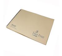Artway Tree Free - Cuaderno de Dibujo A3 Encuadernado en Espiral de papel de algodón de trapo - Beige - 40 Caras/20 Páginas de 250gsm Papel de Trapo de Algodón 100% - 100% Reciclado