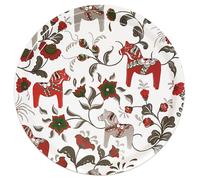Arvidssons Textil Bandeja redonda Leksand Ø31 cm rojo vino