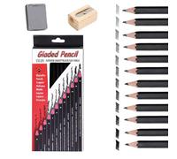 ARYIMYDP 1 juego de lápices de dibujo, 12 piezas, grados 2H a 8B, incluye sacapuntas de madera y goma moldeable, estuche, ideal para estudiantes de arte, principiantes en dibujo