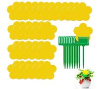 ARYIMYDP Trampas Atrapamoscas Adhesivas Amarillas 40 Piezas Enchufables para Plantas, diseño Girasol, control eficaz de pulgones, mosquitos e insectos voladores en tu jardín y hogar.