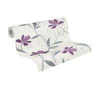 AS Creation A.S. Création 306234 3062-34 - Papel pintado (10,05 m x 0,53 m), diseño floral, color lila, blanco y gris