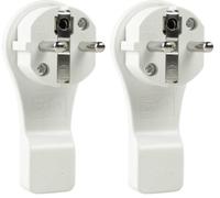 as - Schwabe 45030 - Clavija plana con contacto de puesta a tierra, blanca, 230 V (Paquete de 2)