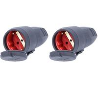 as - Schwabe 60415 60415-Conector de protección, IP44, Color Negro, 230 V, Gummikupplung (Paquete de 2)