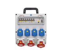 as - Schwabe 61513 - Distribuidor de pared listo para conectar - Salida 4 x Schuko, 2 x CEE (400 V/16 A/5 pines), 1 x CEE (400 V/32 A/5 pines) - Conector fijo NYM-J hasta 5 x 10 - Caja de distribución