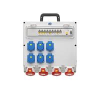 as - Schwabe 61515 - Distribuidor de pared listo para conectar, salida 6 x Schuko, 4 x CEE (400 V/16 A/5 pines), conexión fija NYM-J hasta 5 x 10 mm, caja de distribución para ambientes húmedos, IP44
