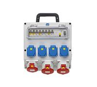 as - Schwabe 61519 - Distribuidor de pared listo para conectar - Salida 4 x Schuko, 1 x CEE (400 V/16 A/5 pines), 2 x CEE (400 V/32 A/5 pines) - Conector fijo NYM-J hasta 5 x 10 - Caja de distribución