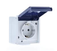 as - Schwabe 62460 - Enchufe Schuko (con 2 prensaestopas, IP 54, para Exteriores), Color Gris