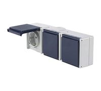 as Schwabe 62464 - Toma de Pared (con 3 prensaestopas, IP 54, para Exteriores), Color Gris