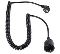 as - Schwabe 70410 - Cable de alimentación en Espiral (2,5 m, H05VV-F 3G1,5, IP20 en Interiores), Color Negro