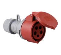 as - Schwabe - Acoplador CEE - Acoplador de 400 V / 16 A con bornes de tornillo - Adaptador CEE de 5 polos / 6 h apto para uso en exteriores, obras y exteriores - IP44 - Gris/Rojo I 60425