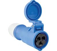 as - Schwabe - Acoplador CEE para caravanas - Acoplador para Exteriores de 230 V / 16 A con terminales de Tornillo - Enchufe reemplazable para caravanas - IP44 Azul I 60471