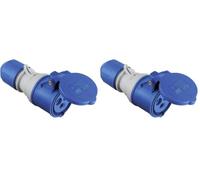 as - Schwabe - Acoplamiento CEE con indicador de tensión POWERLIGHT 230 V, 16 A, tripolar, acoplamiento para exteriores, IP44, protegido contra salpicaduras de agua, apto para exteriores, azul