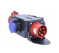as - Schwabe Adaptador MIXO CEE 16 A 400 V, 3 x T23 IP55 y 1 x CEE 16 A, distribuidor de corriente de construcción, IP44 resistente a salpicaduras