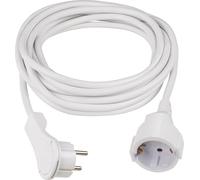 as - Schwabe alargador 5m, Enchufe Plano, Blanco, Interior | Solo sobresale 7 mm de la toma, con anilla abatible para extraerlo fácilmente, ideal detrás de muebles