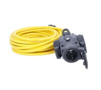 as - Schwabe alargador de 3 Tomas 10m AT-N07V3V3-F 3G2,5, IP44 | Tapas de protección, argolla para colgar, diseño robusto, ideal para obras y exteriores