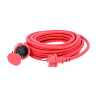 as - Schwabe alargador de Cables 10 m H07RN-F 3G1,5 - Cable de extensión 230 V / 16 A / 3.500 W - con Tapa de protección - Resistente al Polvo y a Las Salpicaduras IP44 - Rojo, 60271