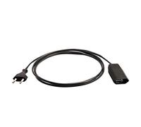 as - Schwabe alargador de Cables 2 m - Conector de Tipo C Euro - Cable de extensión 230 V / 2,5 A - protección contra cuerpos extraños IP20 - Cable de alimentación Europea Negro, 50102