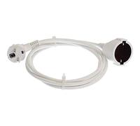 as - Schwabe alargador de Cables 2 m H05VV-F 3G1,5 - Cable de extensión 230 V / 16 A / 3.500 W - Enchufe y Enchufe Hembra con Toma de Tierra - protección contra cuerpos extraños IP20 - Blanco, 50201