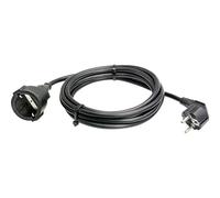 as - Schwabe alargador de Cables 2 m H05VV-F 3G1,5 - Cable de extensión 230 V / 16 A / 3.500 W - Enchufe y Enchufe Hembra con Toma de Tierra - protección contra cuerpos extraños IP20 - Negro, 50202
