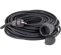 as - Schwabe alargador de Cables 50 m H07RN-F 3G1,5 - Cable de extensión 230 V / 16 A / 3.500 W - con Tapa de protección - Resistente al Polvo y a Las Salpicaduras IP44 - Negro, 60340