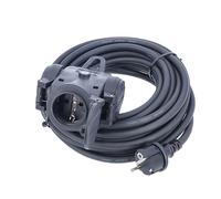 as - Schwabe alargador de Cables de 25 m H07RN-F 3G1,5 - Cable de extensión con 3 Tomas - 230 V/16 A - con Tapas Protectoras - Resistente al Polvo y a Las Salpicaduras IP44 - Amarillo, 60458