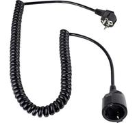 as - Schwabe alargador Espiral 2,5m, Enchufe acodado, Interior | Cable espiral extensible, para hogar, oficina y sala de bricolaje
